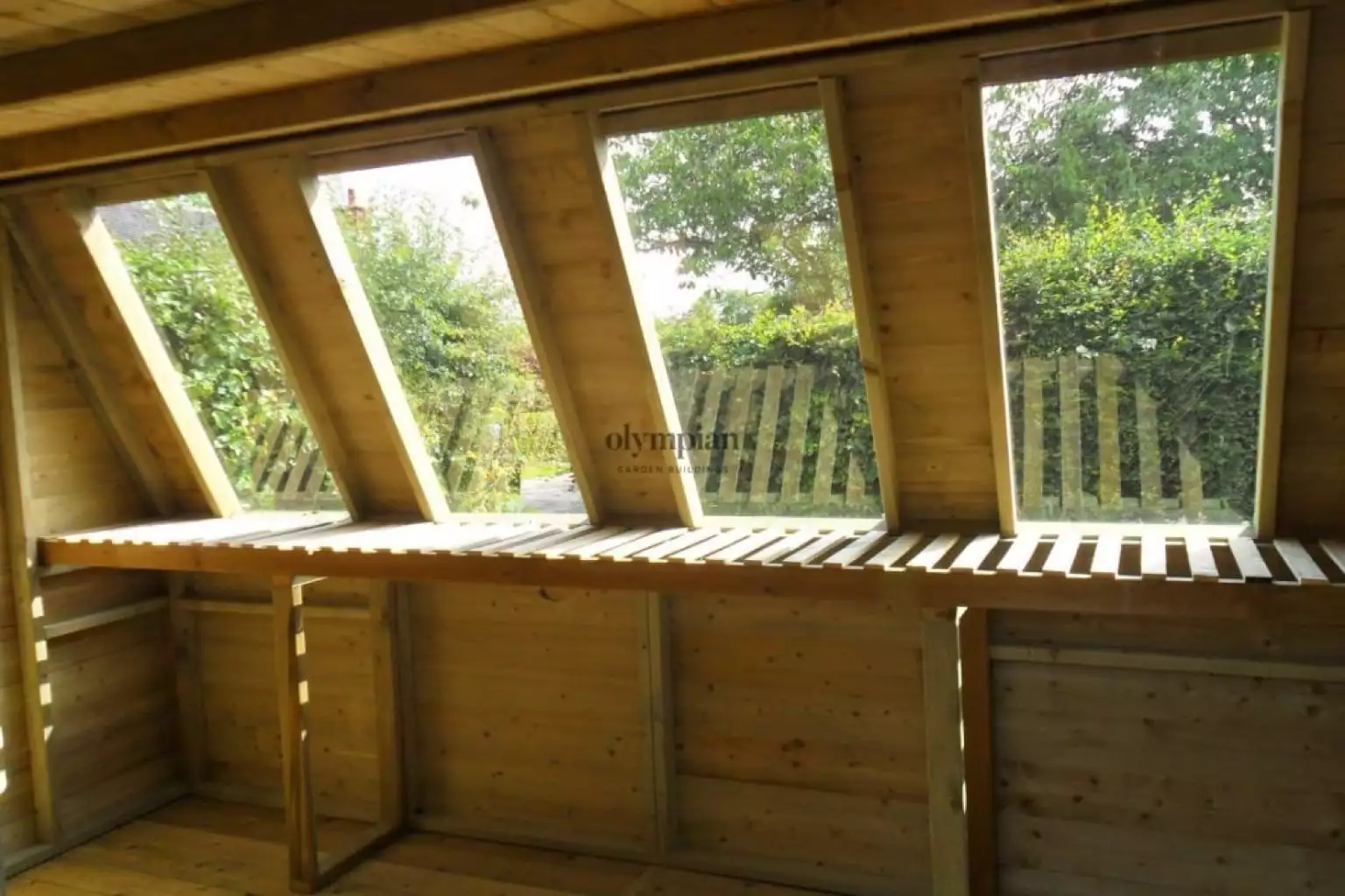 Internal view of Solar Potting Shed