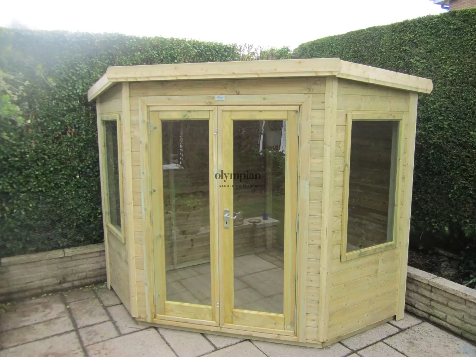 Corner Summerhouse with Pent Roof (3)